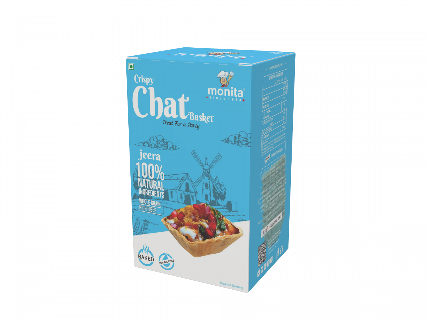 CRISPY SQUARE CHAT BASKET 50 PCS - TASTY JEERA