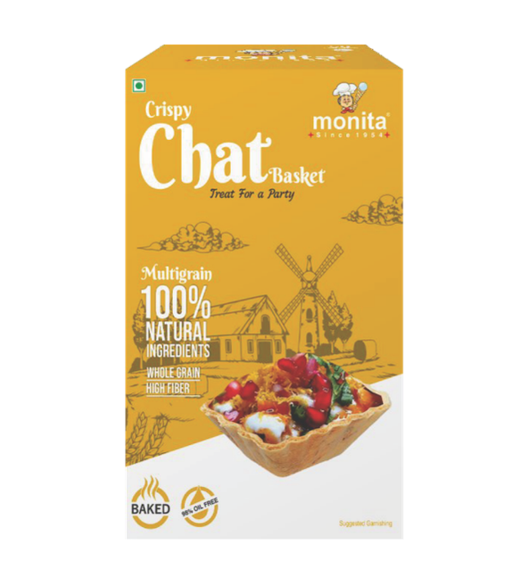 CRISPY SQUARE CHAT BASKET 50 PCS - MULTIGRAIN
