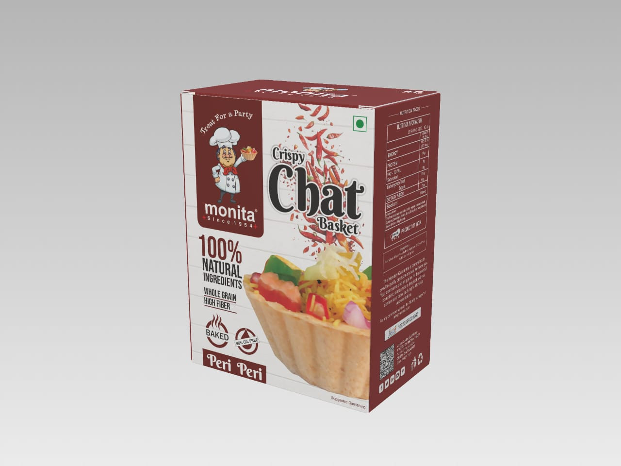 CRISPY ROUND CHAT BASKET 40 PCS - PERI PERI