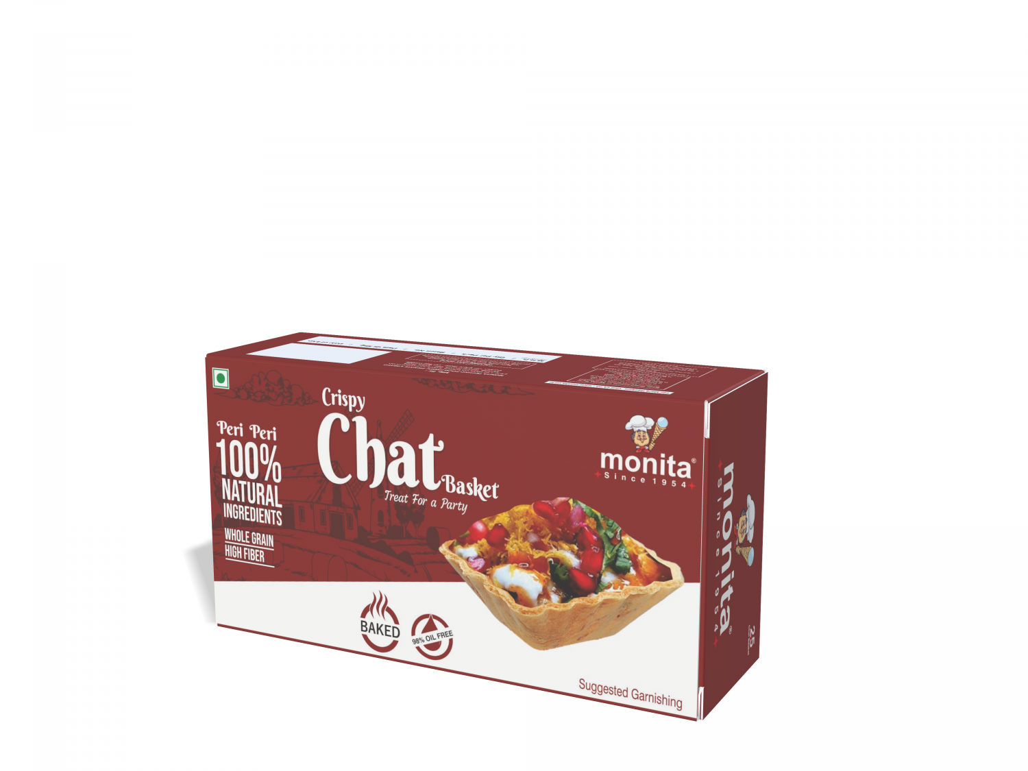 CRISPY SQUARE CHAT BASKET 25 PCS - PERI PERI