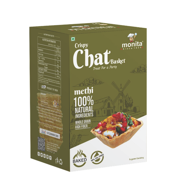 CRISPY SQUARE CHAT BASKET 50 PCS - METHI MAGIC
